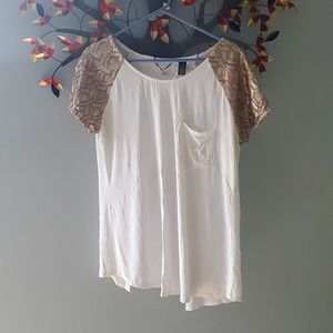 Bke Boutique Sequin Sleev Top